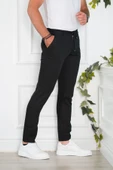 BELİ LASTİKLİ YAZLIK İNCE TENSEL KUMAŞ İPLİKLİ REGULAR FİT ERKEK JOGGER PANTOLON - 9