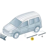 VW Caddy 2011-2015 Sol Ön Kapı Çıtası Siyah Plastik 2K0853515E - 3