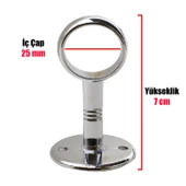 Askı Flanşı Açık Ağız Daire Dolap Elbise Askı Aparatı Boru Tutucu (2 ADET) thumbnail 3