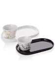 Tilbe Home Oval Sunum Tabağı Konik Sosluk Desenli Sunumluk Sosluk 2li Seti - 3