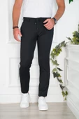 BELİ LASTİKLİ YAZLIK İNCE KUMAŞ İPLİKLİ REGULAR FİT ERKEK JOGGER PANTOLON - 6