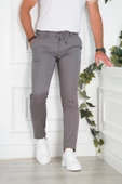 BELİ LASTİKLİ YAZLIK İNCE KUMAŞ İPLİKLİ REGULAR FİT ERKEK JOGGER PANTOLON - 2