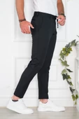 BELİ LASTİKLİ YAZLIK İNCE KUMAŞ İPLİKLİ REGULAR FİT ERKEK JOGGER PANTOLON - 8