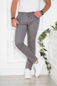 BELİ LASTİKLİ YAZLIK İNCE KUMAŞ İPLİKLİ REGULAR FİT ERKEK JOGGER PANTOLON - 1