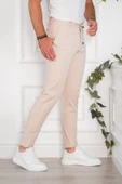BELİ LASTİKLİ YAZLIK İNCE KUMAŞ İPLİKLİ REGULAR FİT ERKEK JOGGER PANTOLON - 12