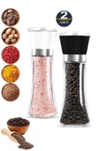 Tilbe Home Karabiber Tuzluk Değirmeni Baharat Öğütücü Seramik Bıçaklı Dayanıklı 2li Değirmen Seti thumbnail 1