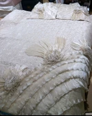 Altın Kelebek Lüx Çeyizlik Abiye Çift Kişilik Yatak Örtüsü-Hazal Kapuçino - 1