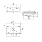 Turkuaz Cerastyle Elite Etajer Uyumlu Damlalıklı Lavabo 60*45 cm thumbnail 4
