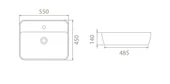 Turkuaz Cerastyle One Lavabo 55x45 cm (Batarya Delikli) - 3