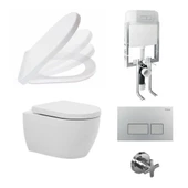 Turkuaz City Rimless Asma Klozet Gömme Rezervuar Tam Set İnci Kapak thumbnail 1