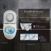 Turkuaz City Rimless Asma Klozet Gömme Rezervuar Tam Set İnci Kapak thumbnail 2