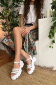 Sinot Kadın Yumuşak Pedli Sandalet Beyaz - 4