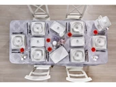 Taç Real Bone Tia Platin 60 Parça 12 Kişilik Yemek Takımı - 1