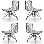 Knsz kafes tel sandalyesi 4 lü mazlum syhtalen ofis cafe bahçe mutfak thumbnail 1