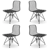 Knsz kafes tel sandalyesi 4 lü mazlum syhviona ofis cafe bahçe mutfak thumbnail 1