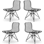 Knsz kafes tel sandalyesi 4 lü mazlum syhbonar ofis cafe bahçe mutfak thumbnail 1