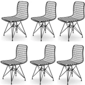 Knsz kafes tel sandalyesi 6 lı mazlum syhkono ofis cafe bahçe mutfak thumbnail 1