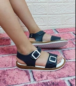 Fiyra Lacivert Ayarlanabilir Tokalı El Yapımı Ortapedik Kız Çocuk Sandalet thumbnail 3