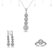 Gümüş Sıralı Dört Taş Bayan Set thumbnail 2