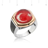 Gümüş Ay Yıldız Erkek Yüzük thumbnail 2