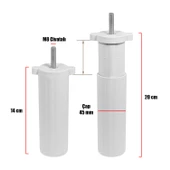 Ayarlanabilir Mobilya Kanepe Baza Koltuk Yükseltme Destek Ayağı Ayak M8 Civatalı Beyaz 14 Cm 4 Adet - 2