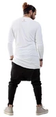 Capotrio Erkek Bohem Uzun Kol Uzun T-Shirt Beyaz - 4