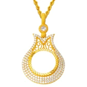 Laleli Tam Altın Çerçeveli Altın Kolye thumbnail 1