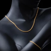 Zincir Kolye ve Bileklikli 14 Ayar Altın Takım thumbnail 2