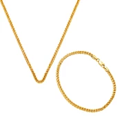 Zincir Kolye ve Bileklikli 14 Ayar Altın Takım thumbnail 1