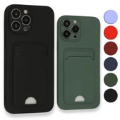 FitCase iPhone 13 Pro Cardy Soft Delikli Kartlık Cepli Silikon Kapak - 1
