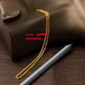 Burma 14 Ayar Altın Zincir - 60 cm thumbnail 3