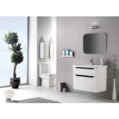 Turkuaz Cerastyle Elite Etajer Uyumlu Damlalıklı Lavabo 70x45 cm thumbnail 1