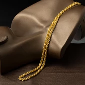Kalın Halat 8 Ayar Altın Zincir - 55 cm thumbnail 6