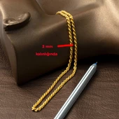 Halat 22 Ayar Altın Zincir - 50 cm thumbnail 3