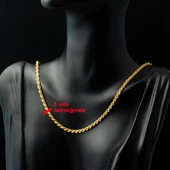 Halat 22 Ayar Altın Zincir - 50 cm thumbnail 2