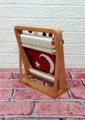 100tel Atatürk Figürlü Bayrak  Motifli El Dokuması Minyatür Halı - 5