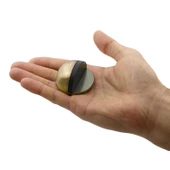 Yarımay Yapışkanlı Kapı Kolu Stoperi Tamponu Stop Metal Durdurucu Tutucu Tutacağı Antik Sarı 5 Adet - 4