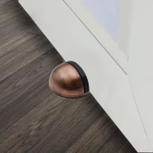 Yarımay Kapı Stoperi Tamponu Yapışkanlı Metal Kapı Stopu Durdurucu Tutucu Antik Bakır (5 ADET) - 6