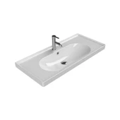 Turkuaz Ceratyle Arya Etajer Uyumlu Damlalıklı Lavabo 100x45 cm - 1