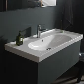 Turkuaz Ceratyle Arya Etajer Uyumlu Damlalıklı Lavabo 100x45 cm - 3