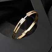 Kaburgalı 14 Ayar Altın Kilitli Bilezik thumbnail 3