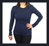 Lacivert Uzun Kollu Kadın T-shirt thumbnail 1