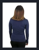 Lacivert Uzun Kollu Kadın T-shirt thumbnail 3