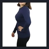 Lacivert Uzun Kollu Kadın T-shirt thumbnail 2