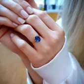 14k Altın London Mavi Topaz Taşlı Yüzük thumbnail 1