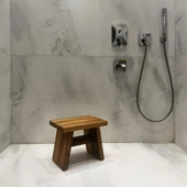 Shark Anatolia Iroko Ahşap Banyo Taburesi Oturak - 5