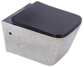 Pure Crocodıle Gümüs Sıyah Kanalsız Asma Klozet Wh-773+Soft Kapak - 1