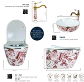 Pure Ebru Pembe Altın Kanalsız Asma Klozet Wh-133+Soft Kapak - 2