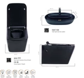 Pure Mat Sıyah Kanalsız Asma Klozet Wh-777+Soft Kapak - 1