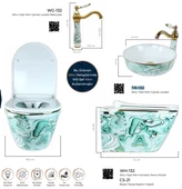 Pure Ebru Yesıl  Altın Kanalsız Asma Klozet Wh-132+Soft Kapak - 2
